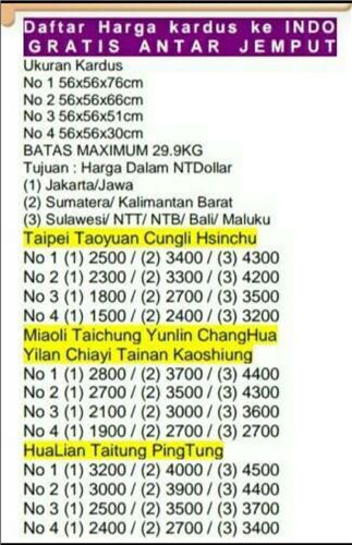Kargo Laut ukuran no 3 & 4